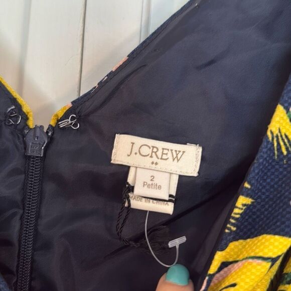 J.Crew floral pique yellow fit and flare sundress 2 petite - Picture 5 of 11